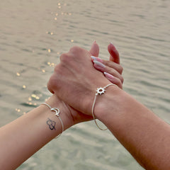 Sun And Moon Matching Couples Bracelets Pure Silver (चाँदी)