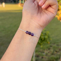 Aura Amethyst: Bracelet for Positive Energy and Peace | Pure Silver (चाँदी)