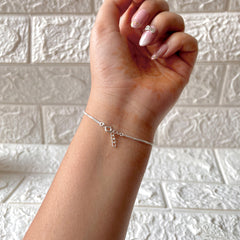Protective Charm Sleek Evil Eye Chain Bracelet - Elegant Guardian 925 Hallmarked Pure Silver Jewelry