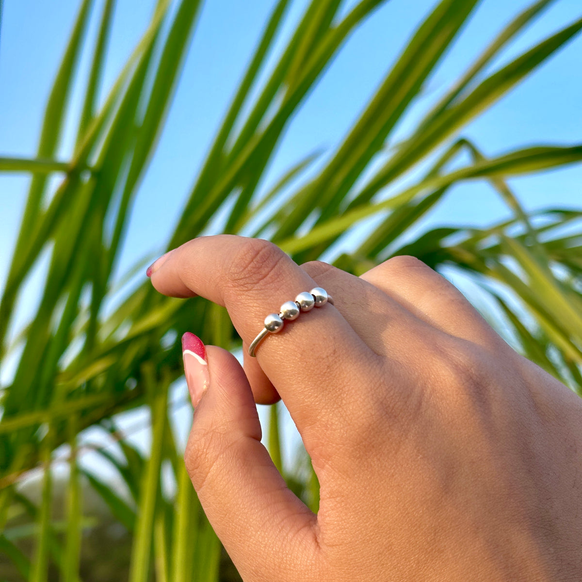 Worry Ring for Stress Relief and Mindful Calm Pure Silver (चाँदी)